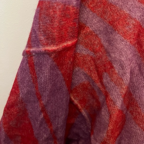 NWT Pilcro by Anthropologie 100% cashmere pink/purple zebra print sweater, 3X - Picture 4 of 12